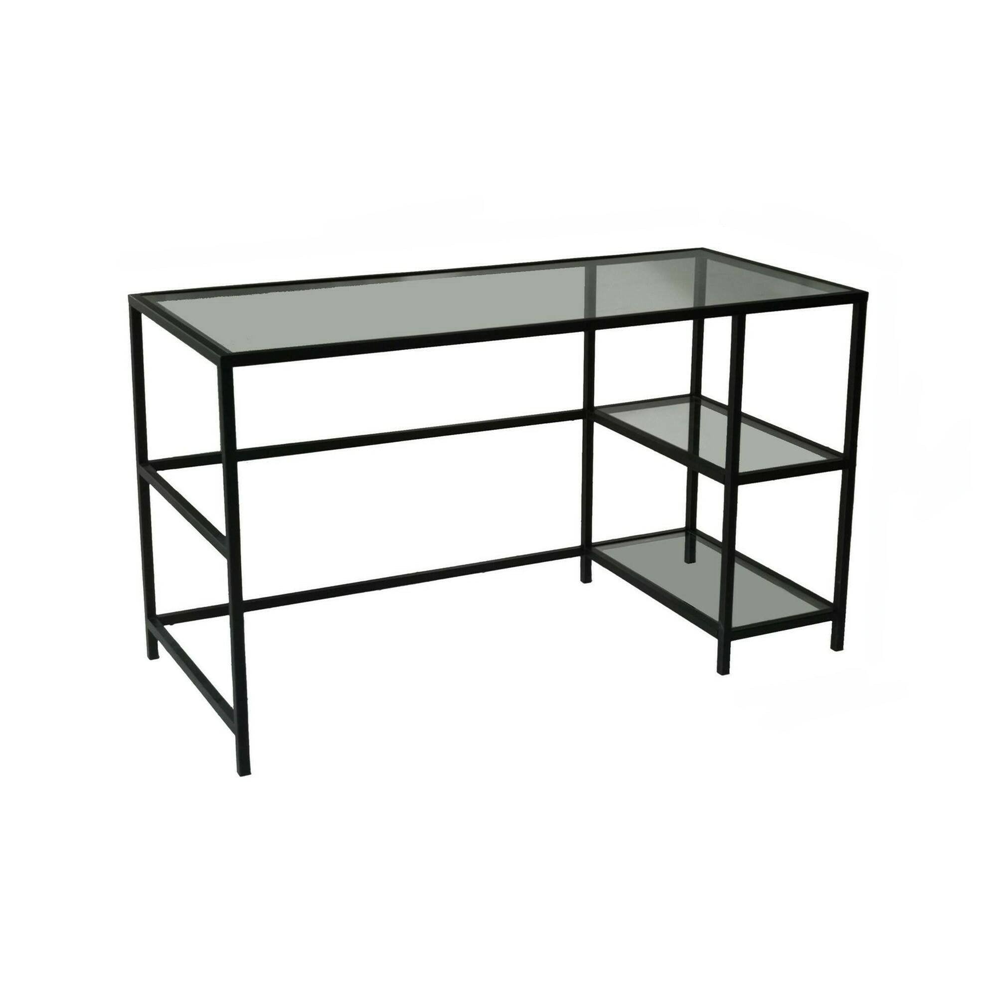 Scrivania Ameglia, Scrittoio multiuso, Tavolo per ufficio porta PC, Piano di lavoro, 130x60h75 cm, Nero