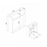 Scrivania Bariano, Scrittoio multiuso, Tavolo per ufficio porta PC, Piano di lavoro, 60x20h60 cm, Bianco e Noce