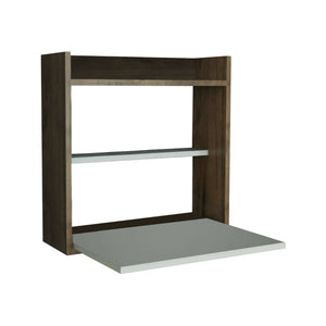 Scrivania Bariano, Scrittoio multiuso, Tavolo per ufficio porta PC, Piano di lavoro, 60x20h60 cm, Bianco e Noce