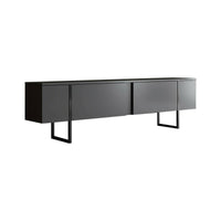 Mobile porta TV Abishia, Credenza da soggiorno, Armadio basso per TV, Base parete attrezzata, 180x30h50 cm, Antracite e Nero