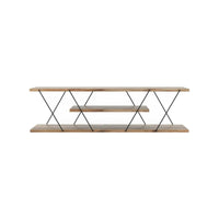 Mobile porta TV Desdemona, Credenza da soggiorno, Armadio basso per TV, Base parete attrezzata, 120x30h33 cm, Nero e Noce