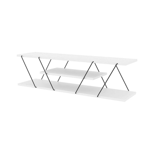 Mobile porta TV Desdemona, Credenza da soggiorno, Armadio basso per TV, Base parete attrezzata, 120x30h33 cm, Bianco e Nero