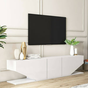 Mobile porta TV Assorata, Credenza da soggiorno, Armadio basso per TV, Base parete attrezzata, 180x30h40 cm, Bianco