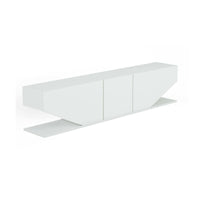 Mobile porta TV Assorata, Credenza da soggiorno, Armadio basso per TV, Base parete attrezzata, 180x30h40 cm, Bianco