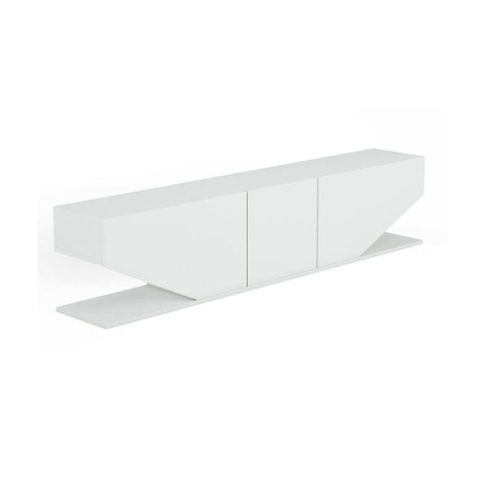 Mobile porta TV Assorata, Credenza da soggiorno, Armadio basso per TV, Base parete attrezzata, 180x30h40 cm, Bianco
