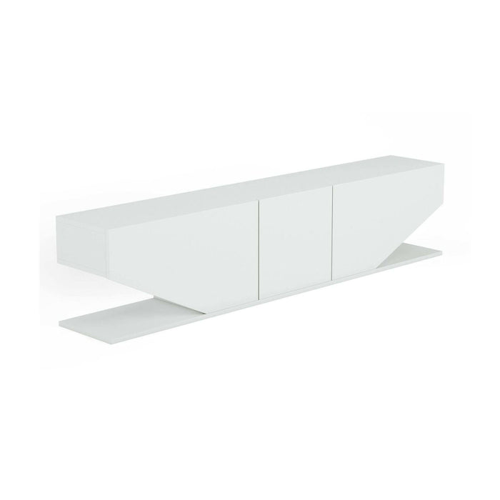 Mobile porta TV Assorata, Credenza da soggiorno, Armadio basso per TV, Base parete attrezzata, 180x30h40 cm, Bianco