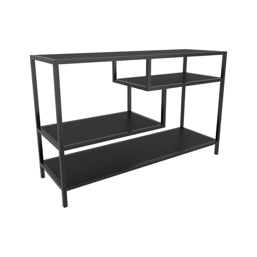 Mobile porta TV Ivette, Credenza da soggiorno, Armadio basso per TV, Base parete attrezzata, 120x39h75 cm, Antracite e Nero