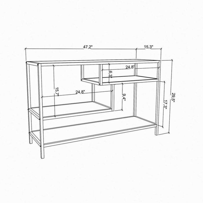 Mobile porta TV Ivette, Credenza da soggiorno, Armadio basso per TV, Base parete attrezzata, 120x39h75 cm, Oro e Antracite