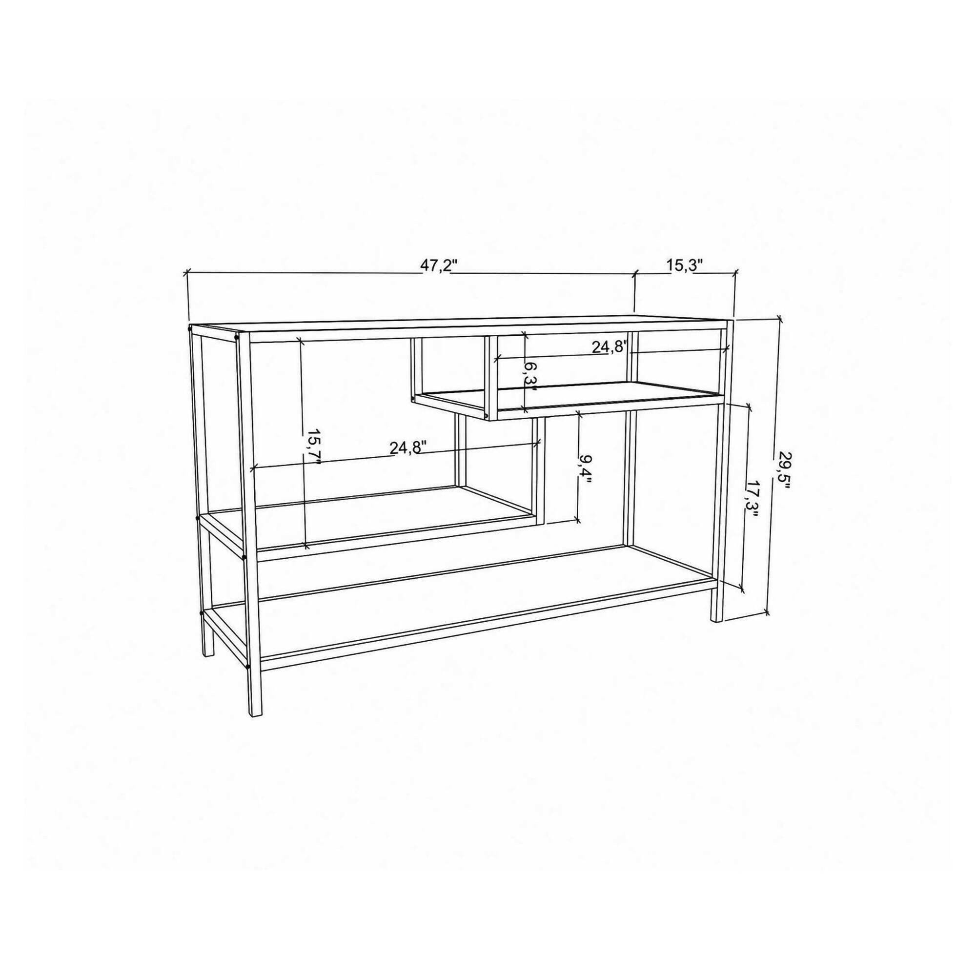 Mobile porta TV Ivette, Credenza da soggiorno, Armadio basso per TV, Base parete attrezzata, 120x39h75 cm, Bianco