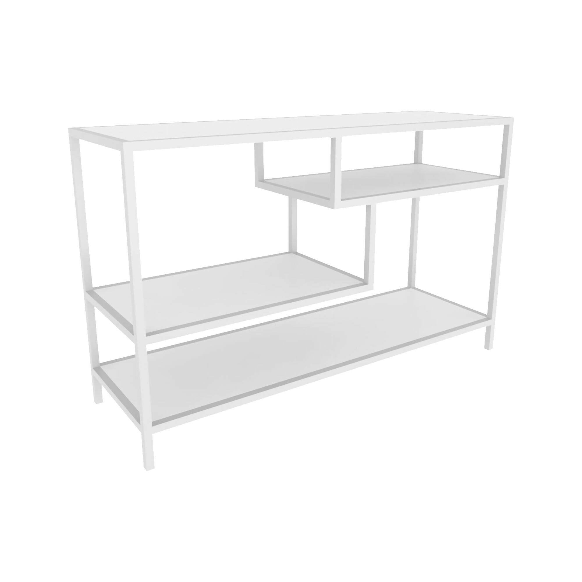 Mobile porta TV Ivette, Credenza da soggiorno, Armadio basso per TV, Base parete attrezzata, 120x39h75 cm, Bianco