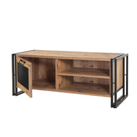 Mobile porta TV Luban, Credenza da soggiorno, Armadio basso per TV, Base parete attrezzata, 130x45h50 cm, Quercia e Nero