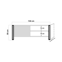 Mobile porta TV Luban, Credenza da soggiorno, Armadio basso per TV, Base parete attrezzata, 130x45h50 cm, Quercia e Nero
