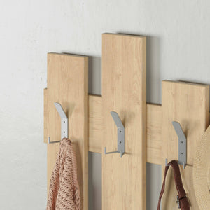 Appendiabiti Astratto, Attaccapanni, Portabiti multiuso, Appendiabiti da parete, 64x4 h79 cm, Quercia