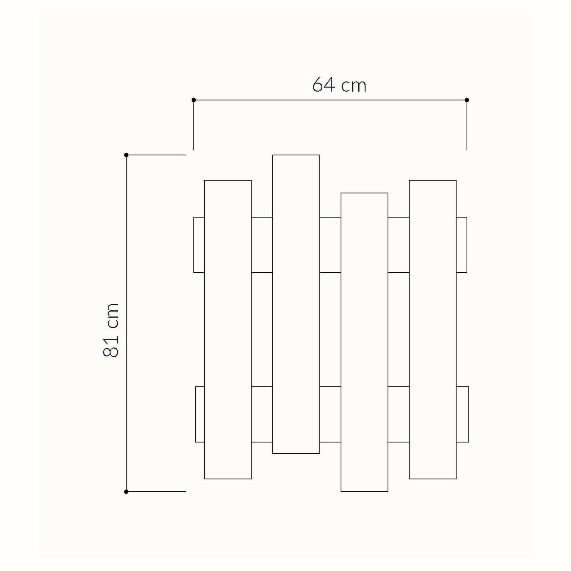 Appendiabiti Astratto, Attaccapanni, Portabiti multiuso, Appendiabiti da parete, 64x4 h79 cm, Bianco