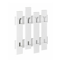 Appendiabiti Astratto, Attaccapanni, Portabiti multiuso, Appendiabiti da parete, 64x4 h79 cm, Bianco