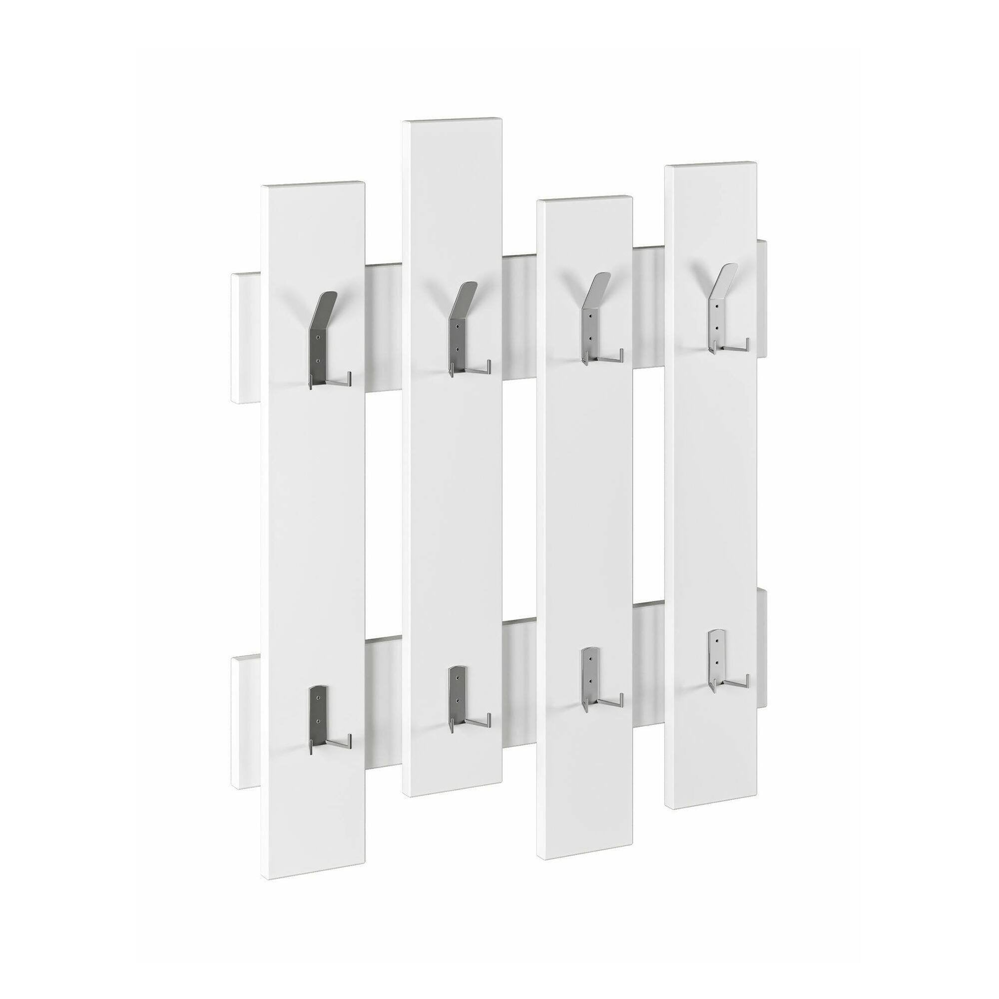 Appendiabiti Astratto, Attaccapanni, Portabiti multiuso, Appendiabiti da parete, 64x4 h79 cm, Bianco