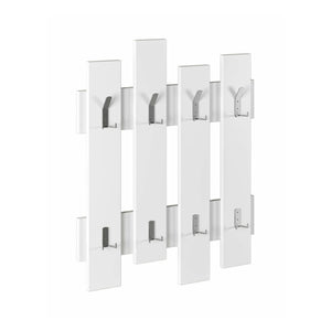 Appendiabiti Astratto, Attaccapanni, Portabiti multiuso, Appendiabiti da parete, 64x4 h79 cm, Bianco