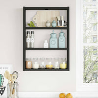 Mensola Krosa, Scaffale, Ripiano a muro, Scaffalatura multiuso, 43x9h60 cm, Nero