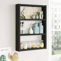 Mensola Krosa, Scaffale, Ripiano a muro, Scaffalatura multiuso, 43x9h60 cm, Nero