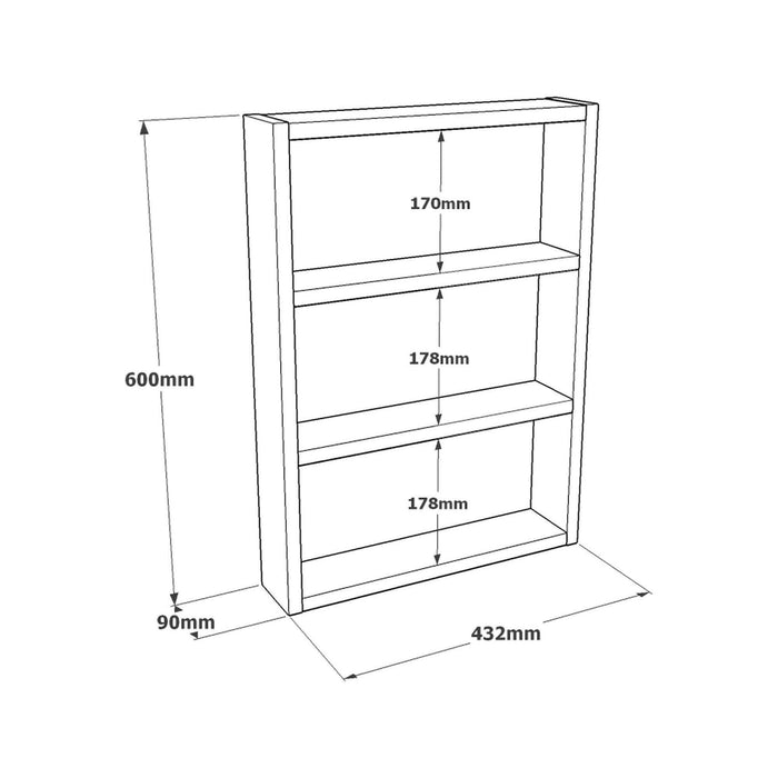 Mensola Krosa, Scaffale, Ripiano a muro, Scaffalatura multiuso, 43x9h60 cm, Antracite
