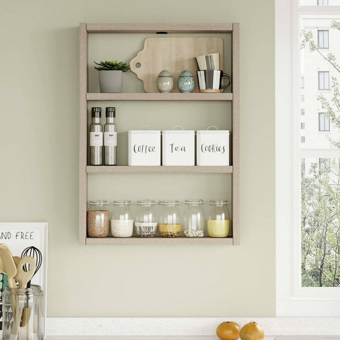 Mensola Krosa, Scaffale, Ripiano a muro, Scaffalatura multiuso, 43x9h60 cm, Quercia