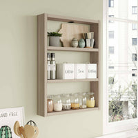 Mensola Krosa, Scaffale, Ripiano a muro, Scaffalatura multiuso, 43x9h60 cm, Quercia