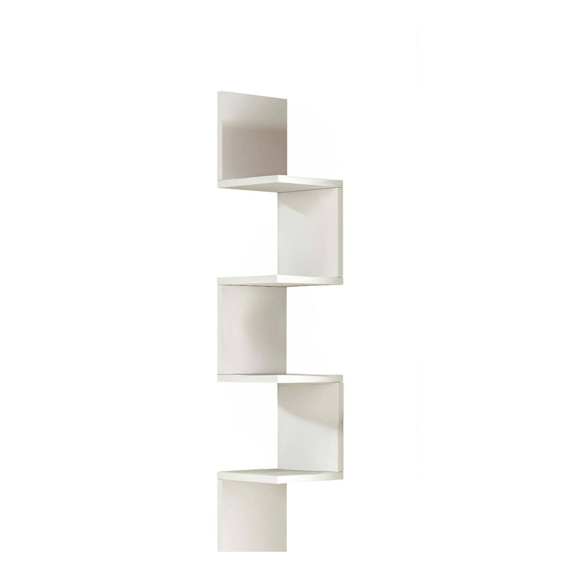 Mensola Pawan, Scaffale, Ripiano a muro, Scaffalatura multiuso, 22x22h117 cm, Bianco