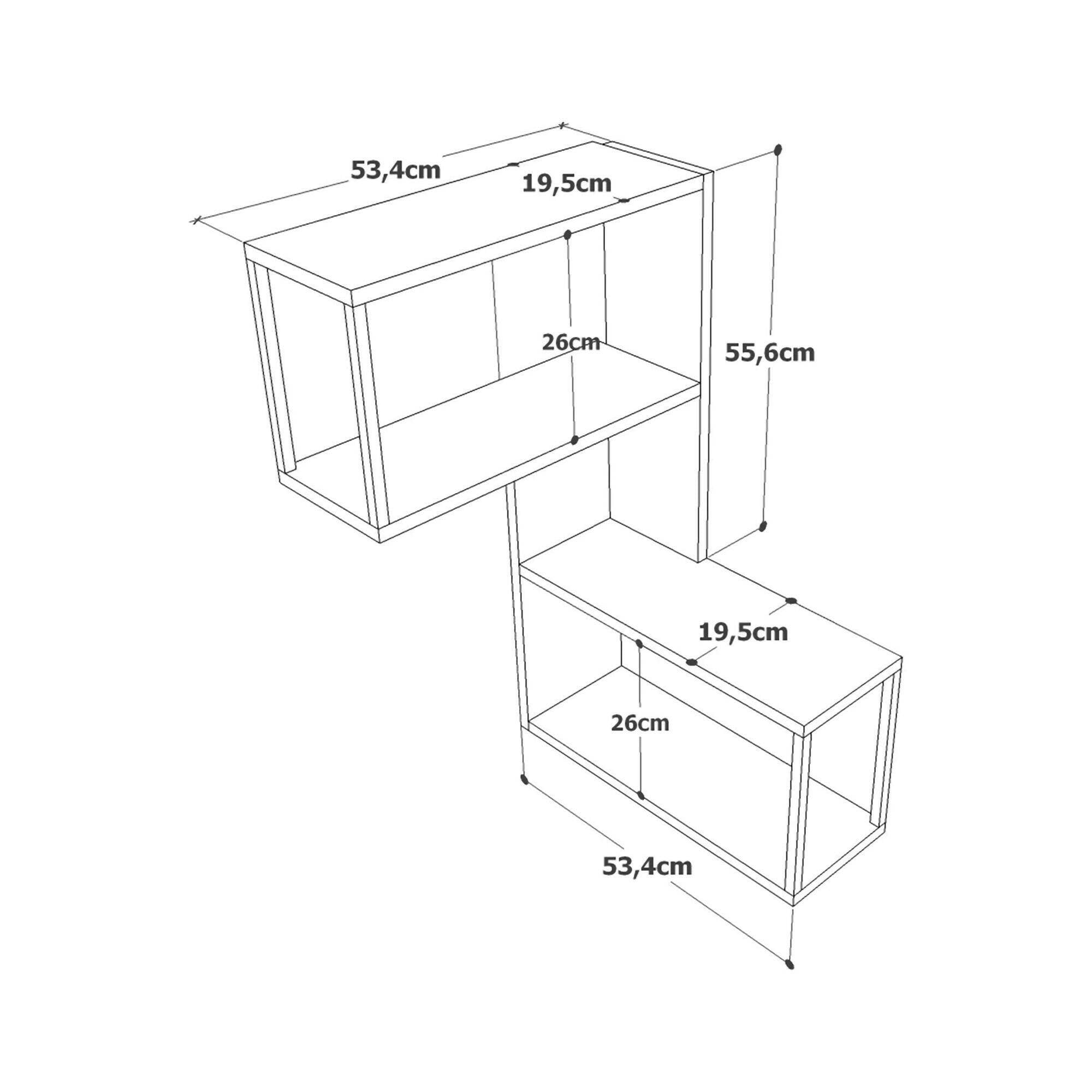 Mensola Ariccia, Scaffale, Ripiano a muro, Scaffalatura multiuso, 53x20h85 cm, Quercia