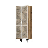 Guardaroba 2 ante Acate, Mobile camera da letto, Cabina armadio portabiti, Armadio appendiabiti, 80x201h48 cm, Noce e Bianco