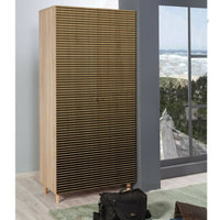 Guardaroba 2 ante Astilbe, Mobile camera da letto, Cabina armadio portabiti, Armadio appendiabiti, 90x52h192 cm, Quercia