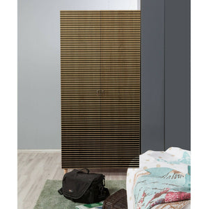 Guardaroba 2 ante Astilbe, Mobile camera da letto, Cabina armadio portabiti, Armadio appendiabiti, 90x52h192 cm, Quercia