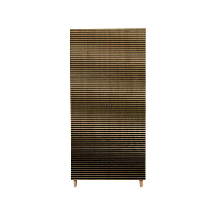 Guardaroba 2 ante Astilbe, Mobile camera da letto, Cabina armadio portabiti, Armadio appendiabiti, 90x52h192 cm, Quercia