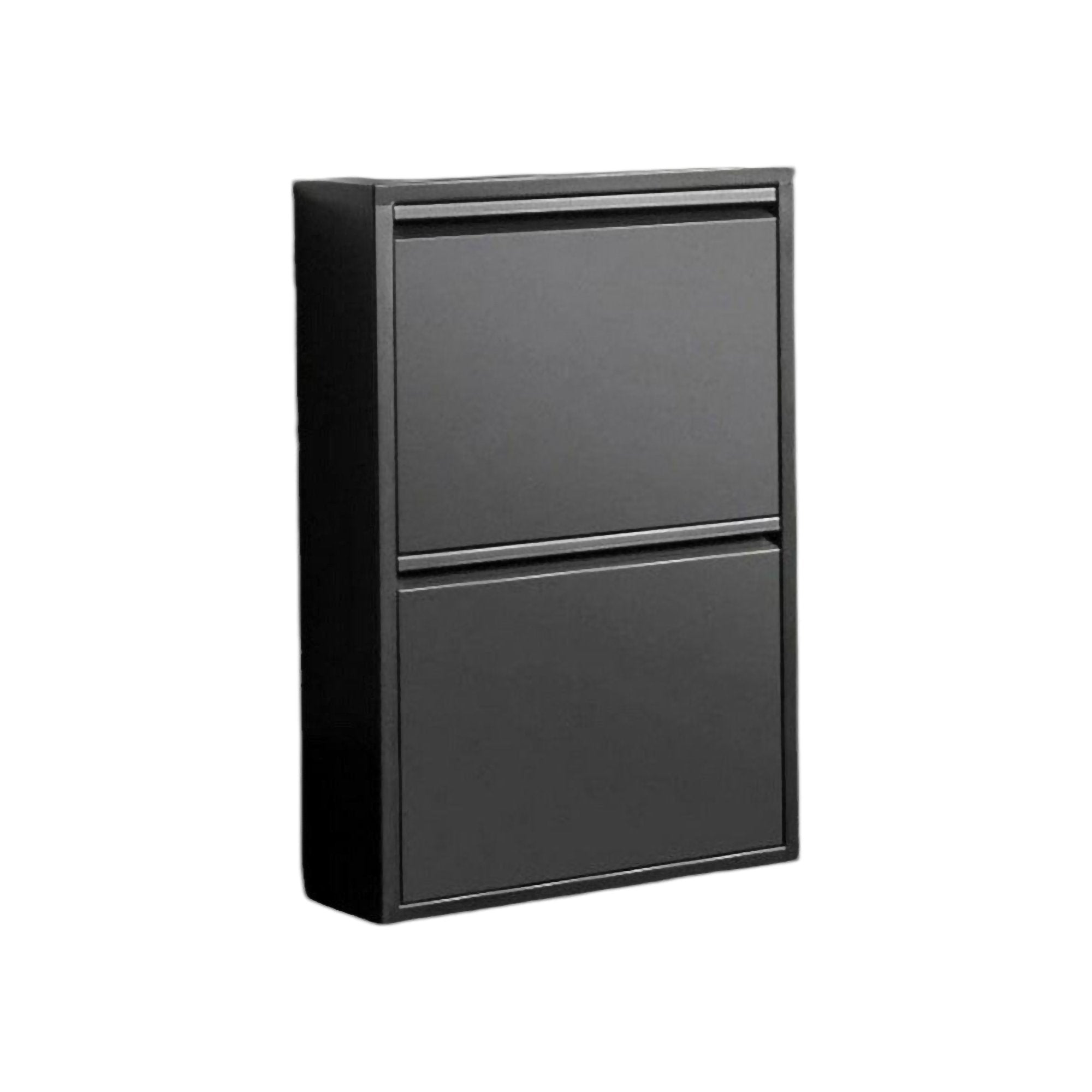 Scarpiera Igina, Mobile portascarpe in metallo, Armadio da ingresso multiuso, Mobiletto per calzature, 50x15h71 cm, Nero