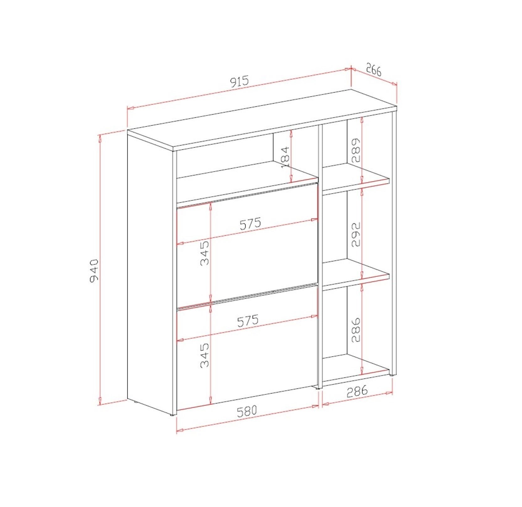 Scarpiera Dpinn, Portascarpe da ingresso con ripiani, Armadietto moderno multiuso a 3 ante, Made in Italy, Cm 91x27h94, Antracite e Cemento