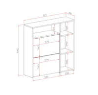 Scarpiera Dpinn, Portascarpe da ingresso con ripiani, Armadietto moderno multiuso a 3 ante, Made in Italy, Cm 91x27h94, Antracite e Cemento