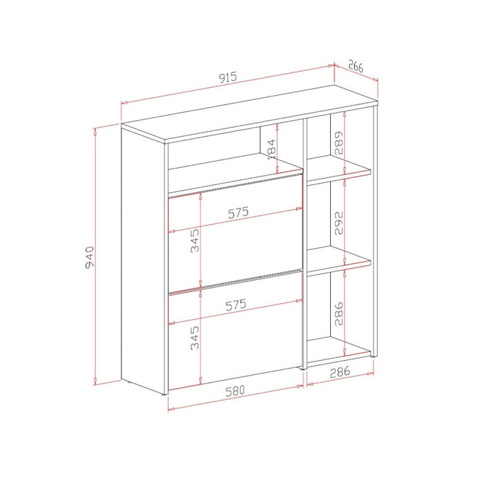 Scarpiera Dpinn, Portascarpe da ingresso con ripiani, Armadietto moderno multiuso a 3 ante, Made in Italy, Cm 91x27h94, Antracite e Cemento