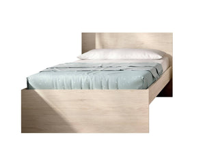 Letto singolo Haikui, Sommier per camera da letto, Giroletto per stanza, Struttura porta materasso, 96x195 h67 cm, Rovere