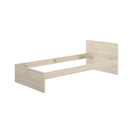 Letto singolo Haikui, Sommier per camera da letto, Giroletto per stanza, Struttura porta materasso, 96x195 h67 cm, Rovere