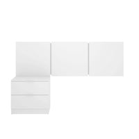 Testiera letto Chanhom, Spalliera, Testata per camera da letto, Poggiatesta, 157x34 h96 cm, Bianco