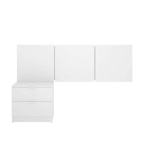 Testiera letto Chanhom, Spalliera, Testata per camera da letto, Poggiatesta, 157x34 h96 cm, Bianco