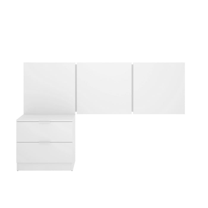 Testiera letto Chanhom, Spalliera, Testata per camera da letto, Poggiatesta, 157x34 h96 cm, Bianco