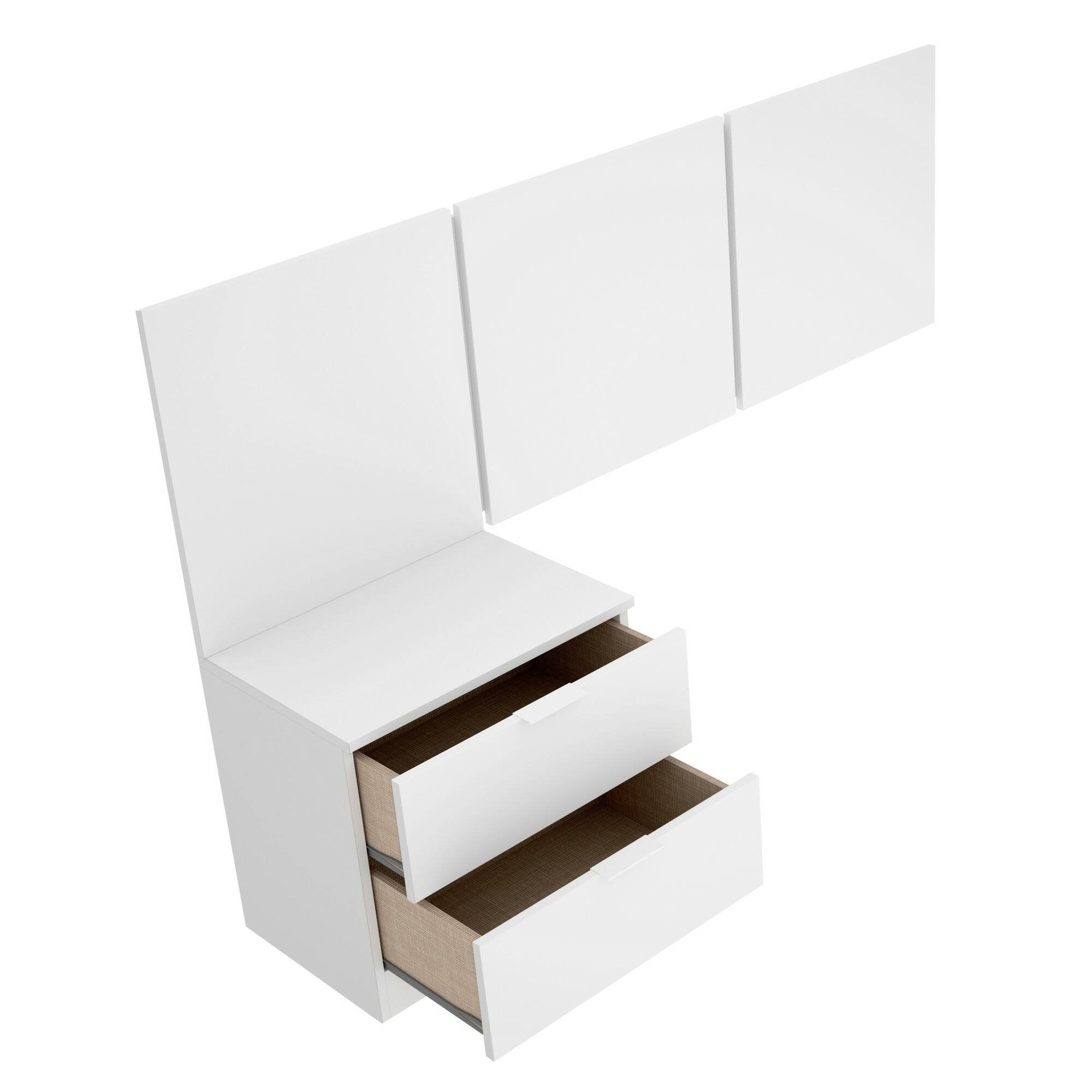 Testiera letto Chanhom, Spalliera, Testata per camera da letto, Poggiatesta, 157x34 h96 cm, Bianco