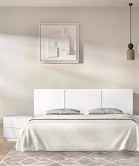Testiera letto Chanhom, Spalliera, Testata per camera da letto, Poggiatesta, 157x34 h96 cm, Bianco