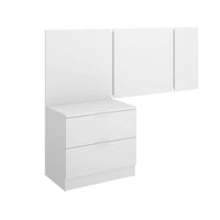 Testiera letto Chanhom, Spalliera, Testata per camera da letto, Poggiatesta, 157x34 h96 cm, Bianco