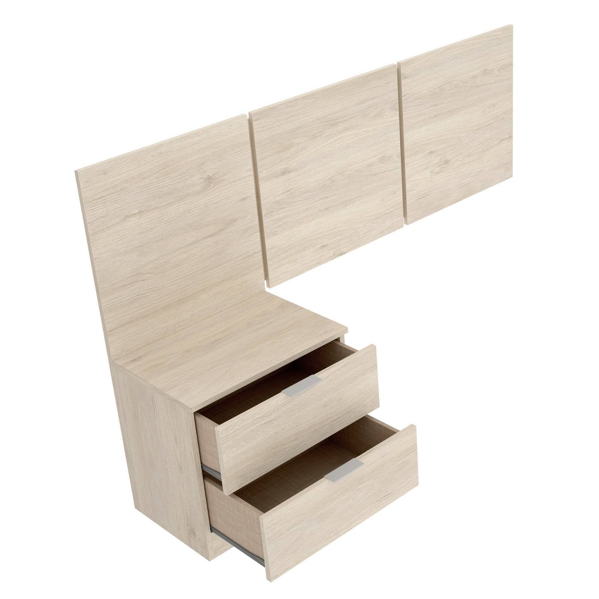 Testiera letto Chanhom, Spalliera, Testata per camera da letto, Poggiatesta, 157x34 h96 cm, Rovere