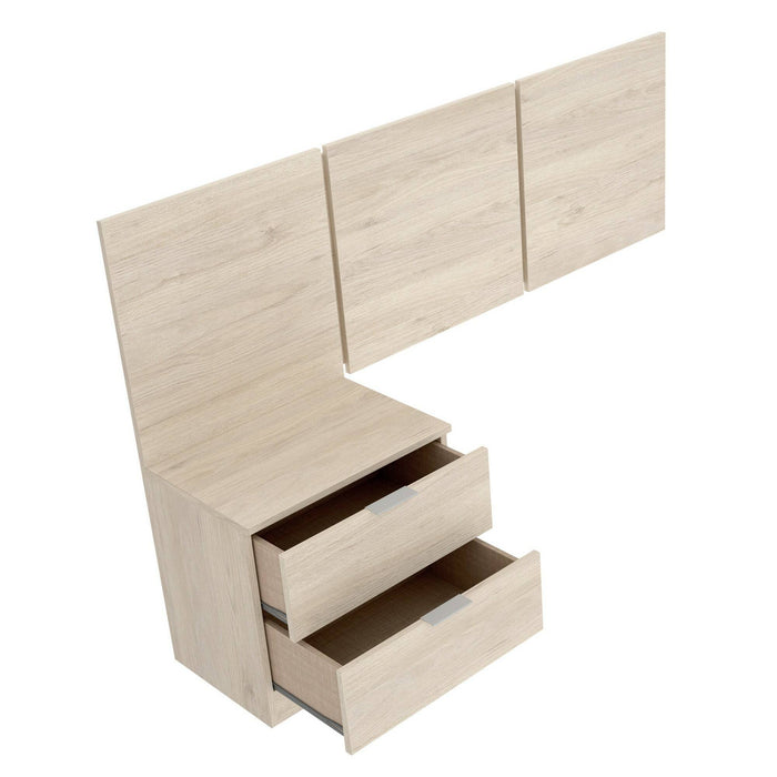 Testiera letto Chanhom, Spalliera, Testata per camera da letto, Poggiatesta, 157x34 h96 cm, Rovere