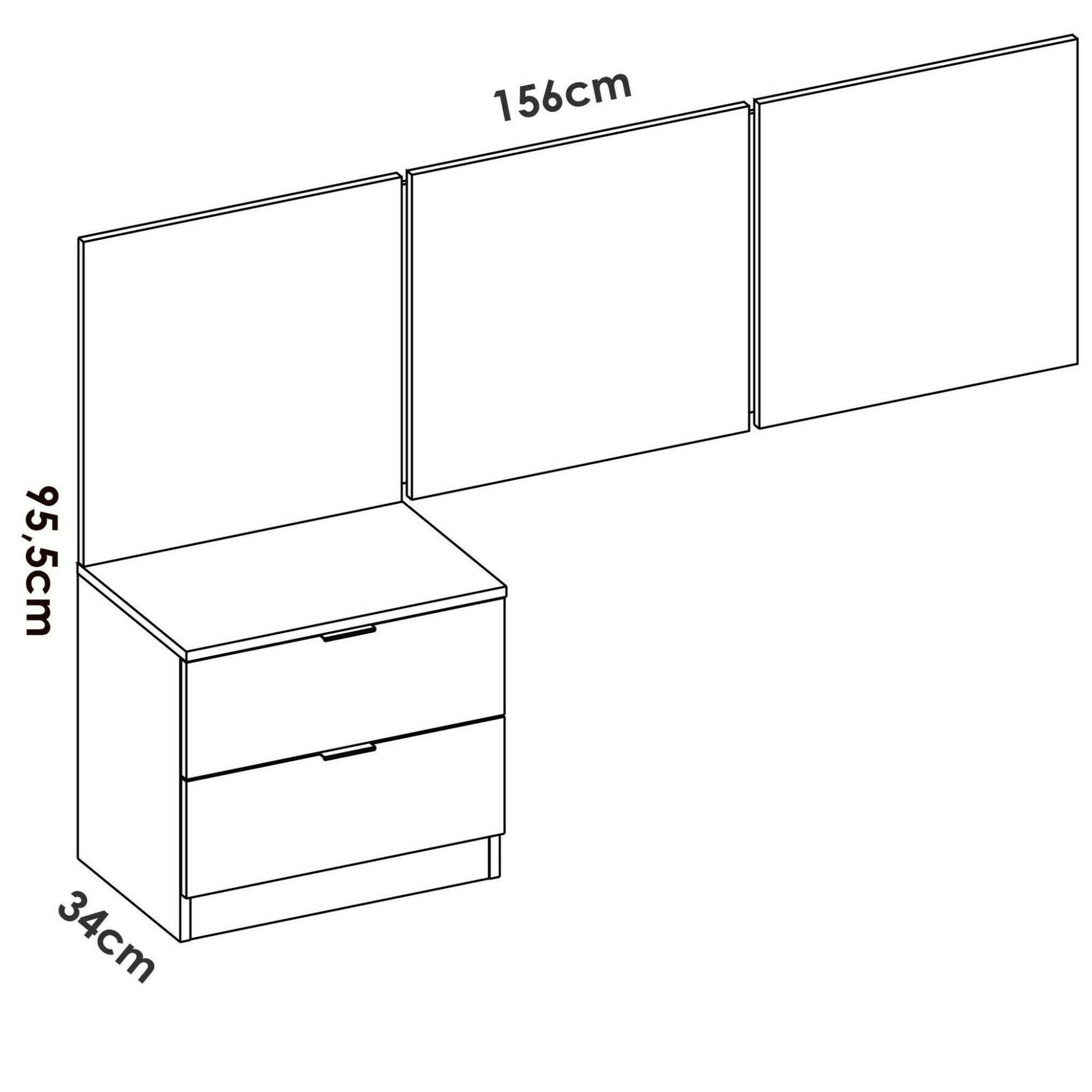 Testiera letto Chanhom, Spalliera, Testata per camera da letto, Poggiatesta, 157x34 h96 cm, Rovere