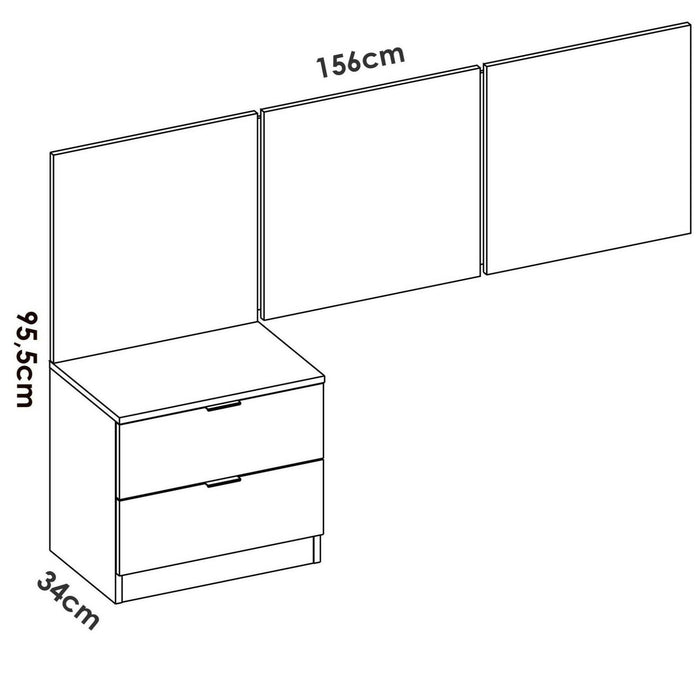 Testiera letto Chanhom, Spalliera, Testata per camera da letto, Poggiatesta, 157x34 h96 cm, Rovere