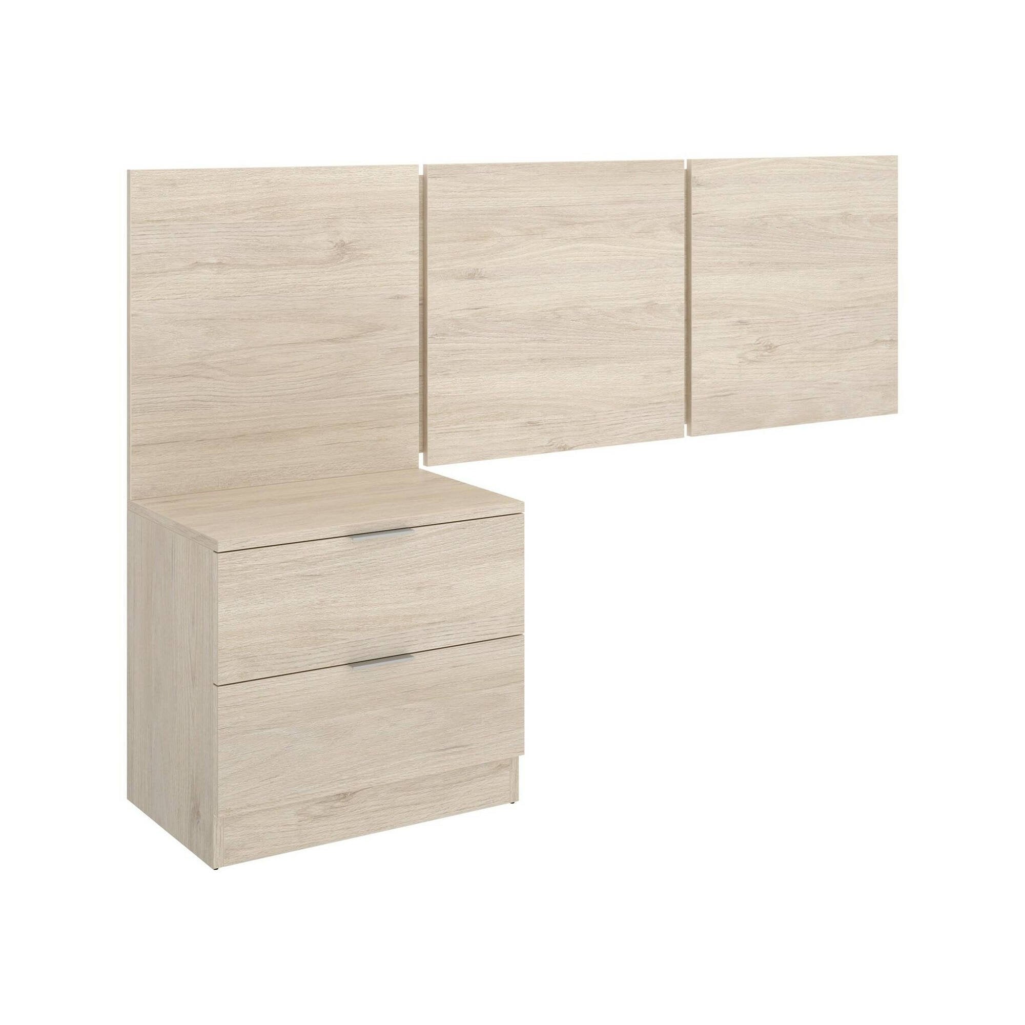 Testiera letto Chanhom, Spalliera, Testata per camera da letto, Poggiatesta, 157x34 h96 cm, Rovere