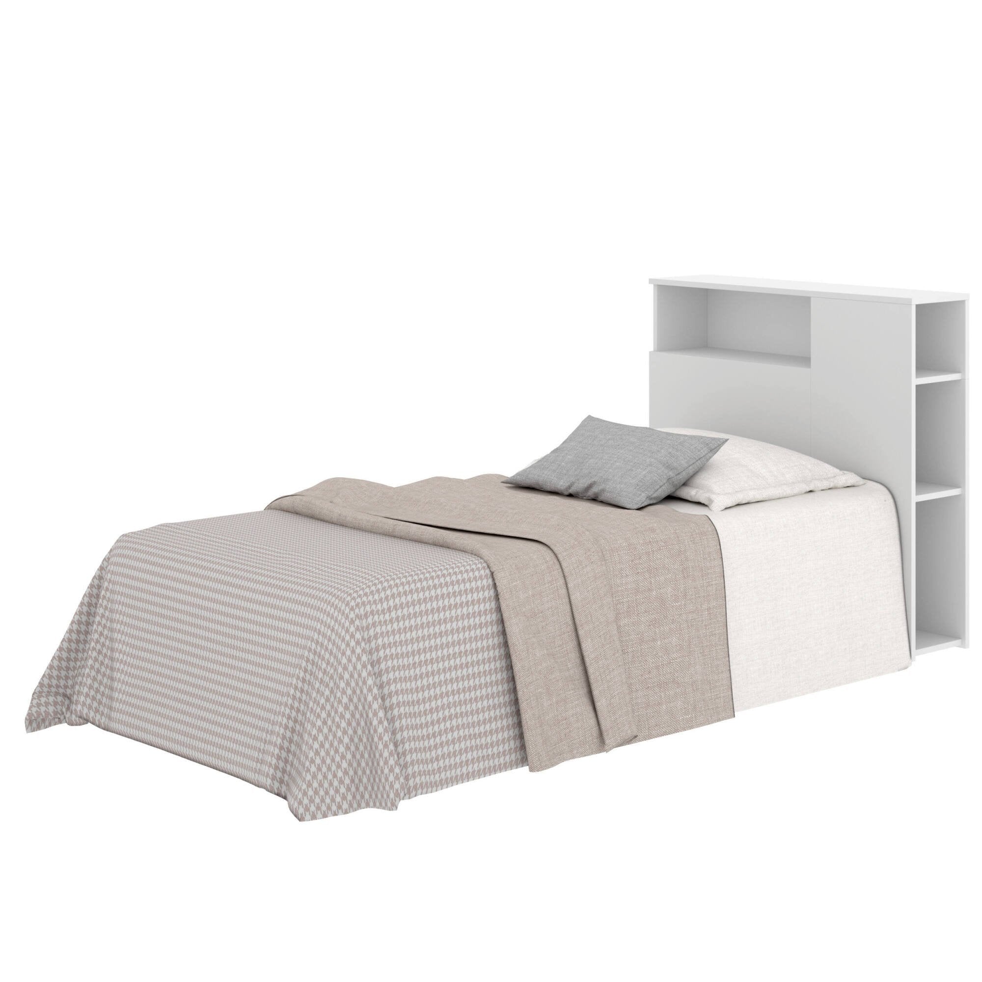 Testiera letto Haitang, Spalliera, Testata per camera da letto, Poggiatesta, 23x99 h96 cm, Bianco
